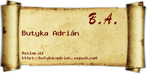 Butyka Adrián névjegykártya